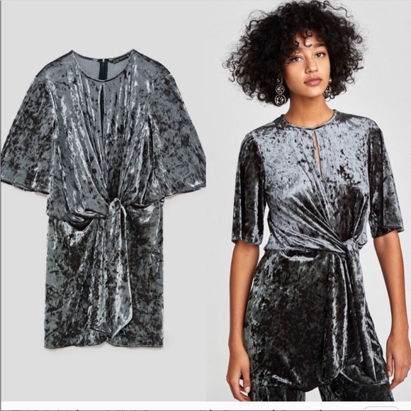 Zara Velvet Mini Dress - Picture 2 of 4